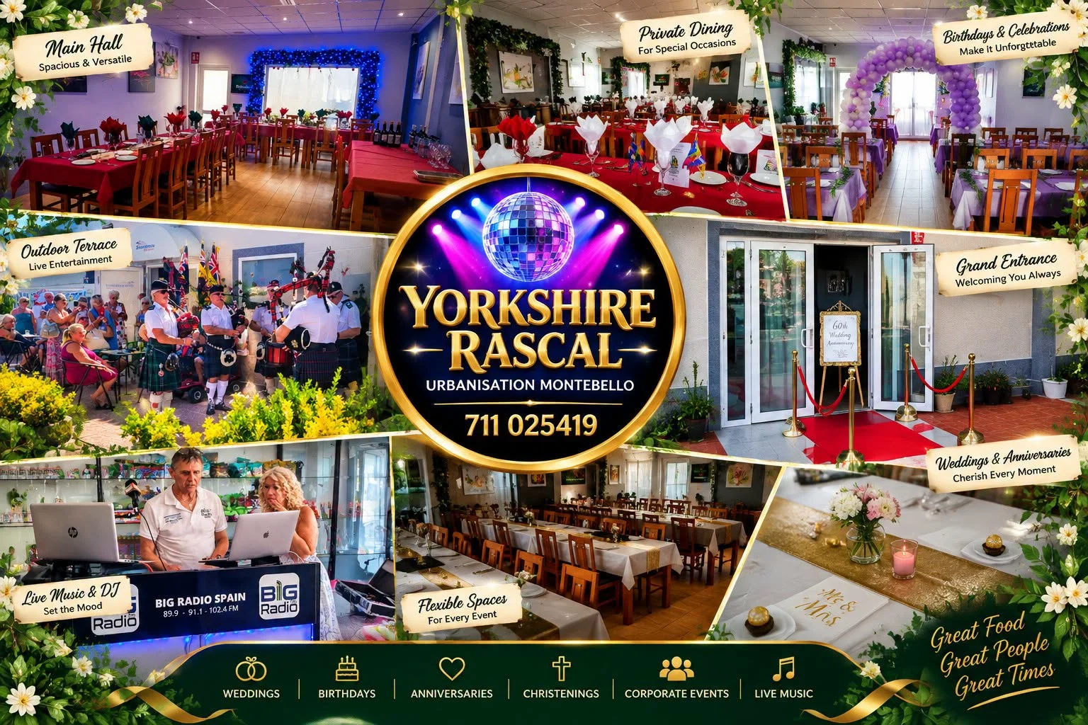 Yorkshire Rascal function suite — dining hall, private dining and outdoor terrace